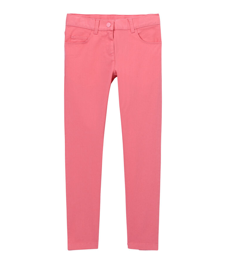 Girls' coloured denim trousers pink