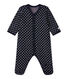 Baby girl's sleepsuit in terrycloth bouclette with polka dots