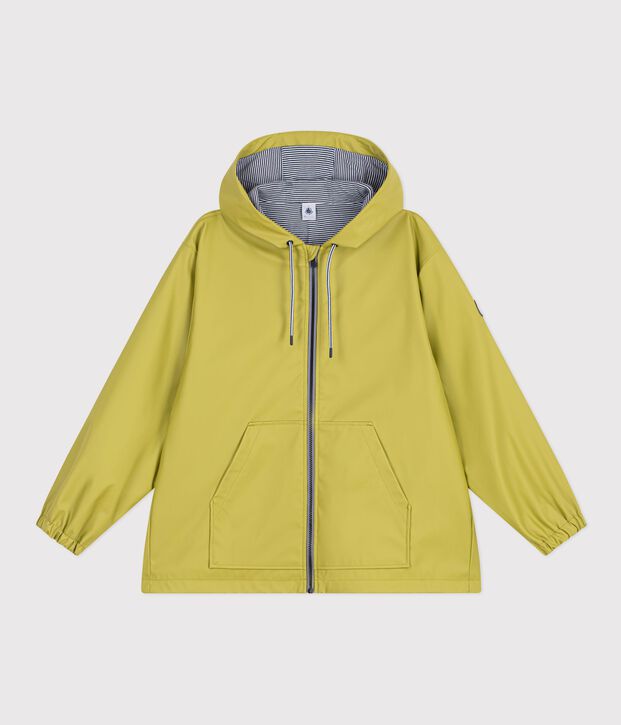 Women's short raincoat green