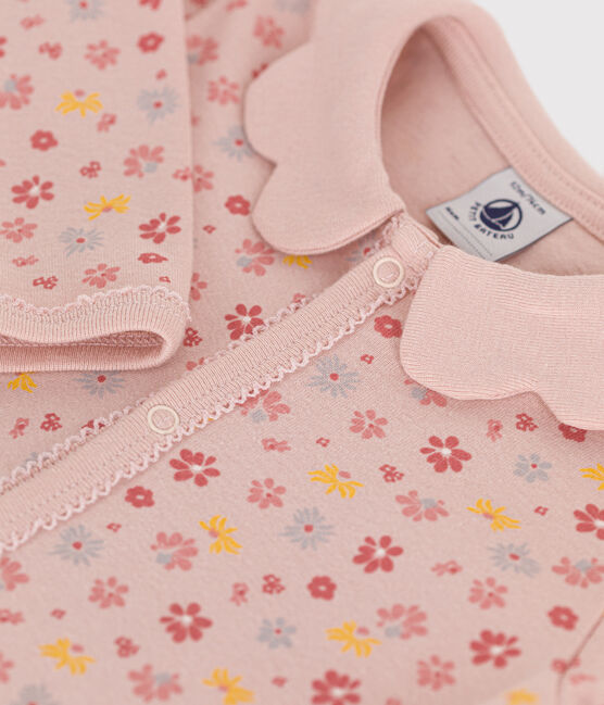 Babies' Floral Print Cotton Pyjamas SALINE pink/MULTICO white