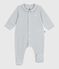 Babies' plain velour pyjama suit with a collar CO2