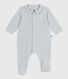 Babies' plain velour pyjama suit with a collar