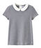 Girls' striped T-shirt SMOKING blue/LAIT white