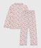 Children's buttoned printed cotton pyjamas MARSHMALLOW white/MULTICO white