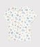Girls' Short-Sleeved Cotton T-Shirt MARSHMALLOW white/MULTICO white