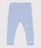 Babies' stripy cotton leggings MILK blue/PERSE