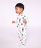 Babies' Christmas-print fleece pyjama suit with a back opening white/multicolor