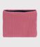 Children's plain fleece-lined knitted snood pink