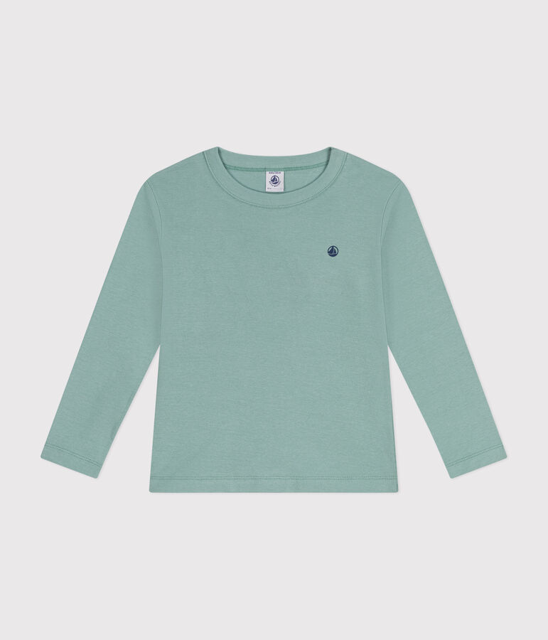 Children's long-sleeved rib knit unisex t-shirt green