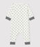 Babies' Starry Footless Zip-Up Organic Cotton Sleepsuit MARSHMALLOW white/GRIS grey