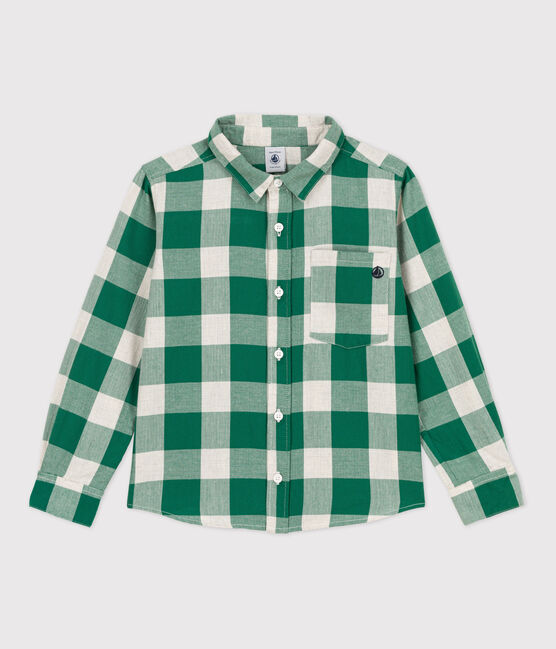 Boys' Checked Flannel Shirt MATCHA /AVALANCHE