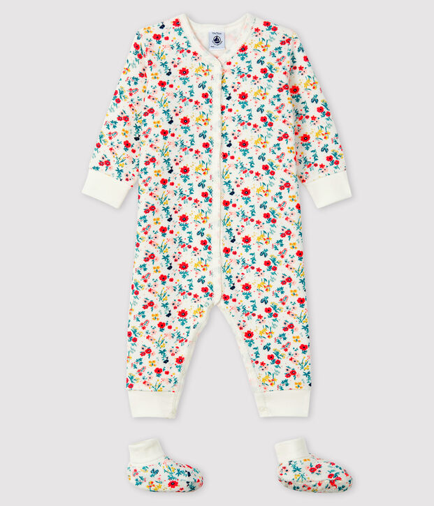 Baby Girls' Terry Nightwear Set white/multicolor