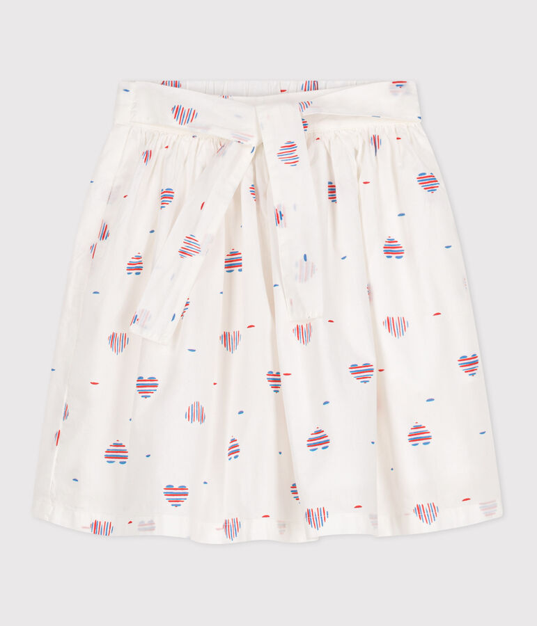 Children's heart-patterned cotton skirt Ecru/multicolor