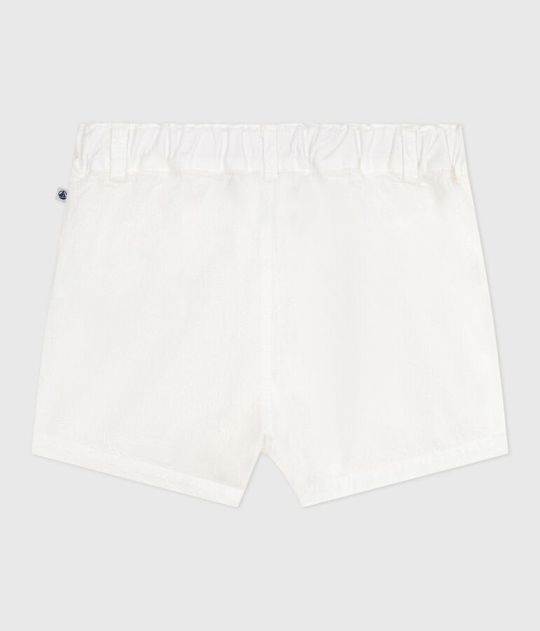 Babies' stripy seersucker shorts white