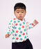Babies' long-sleeved star-print cotton T-shirt Ecru/multicolor