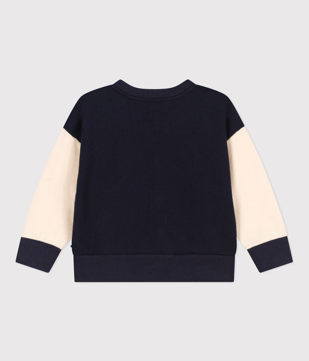 Babies' Fleece Baseball Jacket blue/ecru