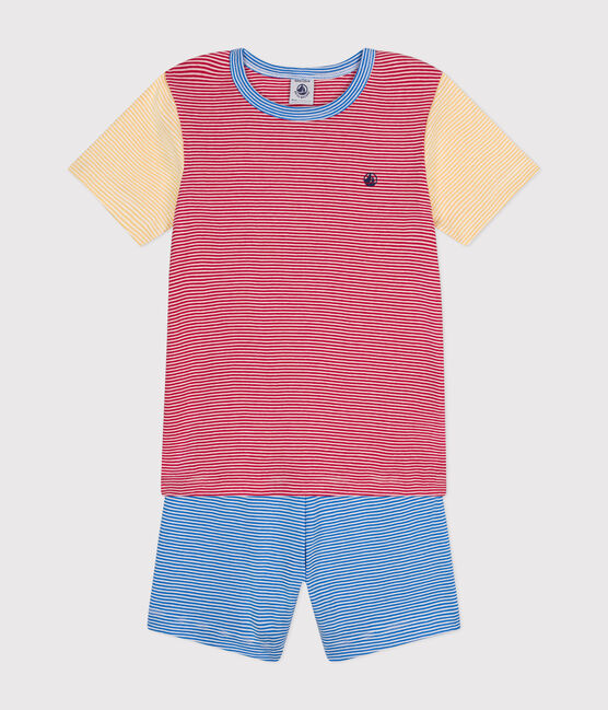 Children's Short Striped Cotton Pyjamas CORRIDA /MULTICO