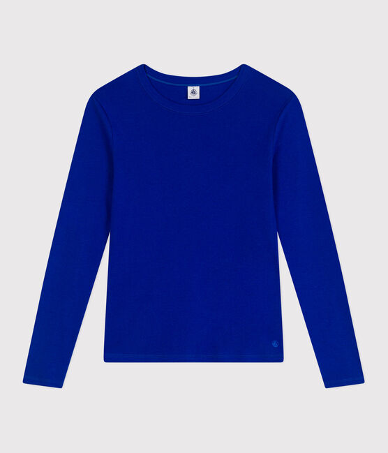 Women's Iconic plain cotton T-shirt SURF blue