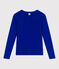 Women's Iconic plain cotton T-shirt SURF blue