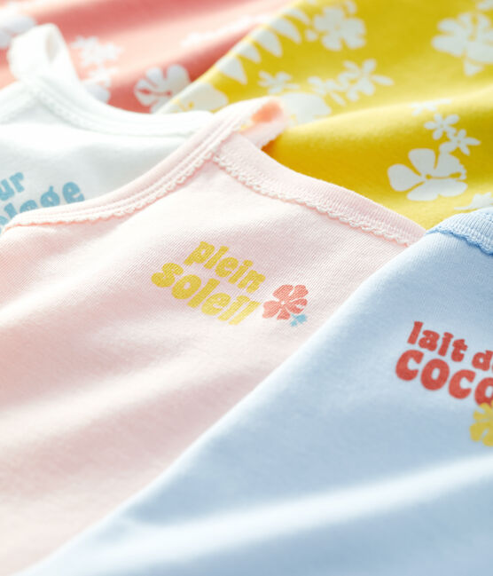 Babies' Hawaiian Themed Cotton Bodysuits with Straps - 5-Pack variante 1