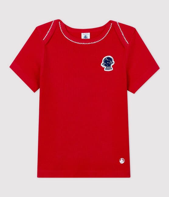 Girls' Short-Sleeved Cotton T-Shirt TERKUIT red