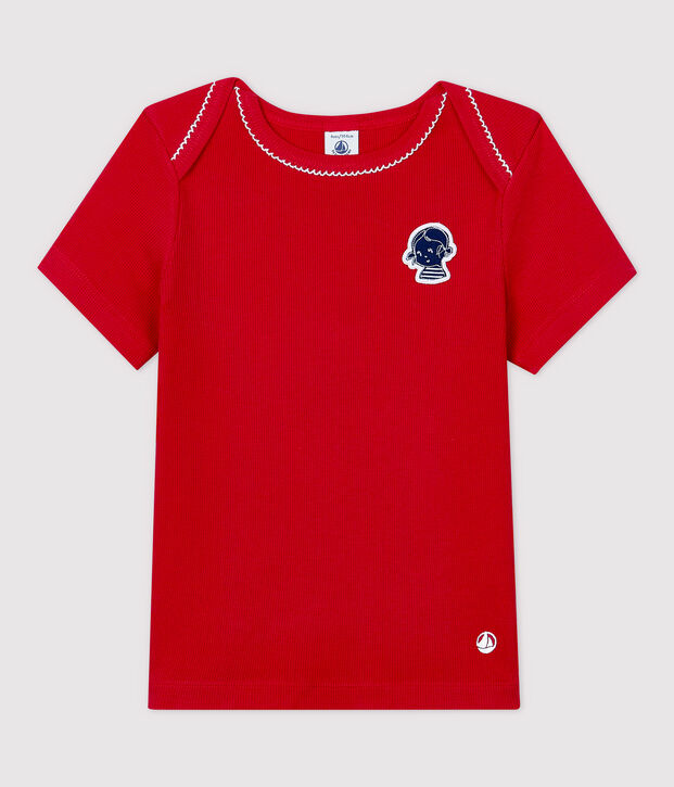 Girls' Short-Sleeved Cotton T-Shirt red