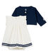 Baby girls' dress/bodysuit and cardigan