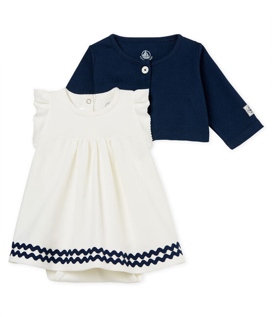 Baby girls' dress/bodysuit and cardigan variante 1