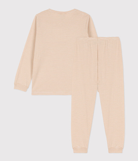 Children's Unisex Striped Cotton Pyjamas TOURONE/MARSHMALLOW | Petit Bateau