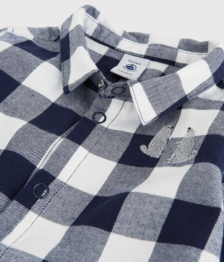 Babies' Cotton Shirt blue/white