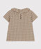 Babies' Short-Sleeved Seersucker Blouse MARECAGE /SALINE