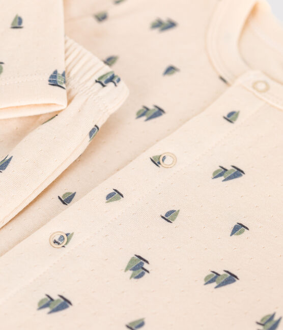Babies' two-piece set in tube knit fabric AVALANCHE white/MULTICO