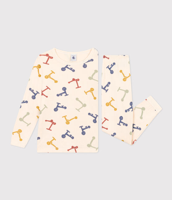 Children's Cotton Print Pyjamas AVALANCHE white/MULTICO