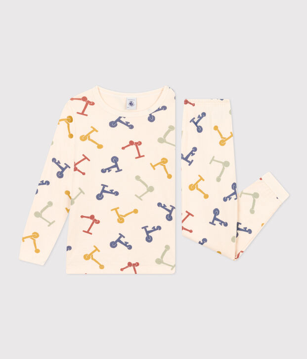 Children's Cotton Print Pyjamas Ecru/multicolor