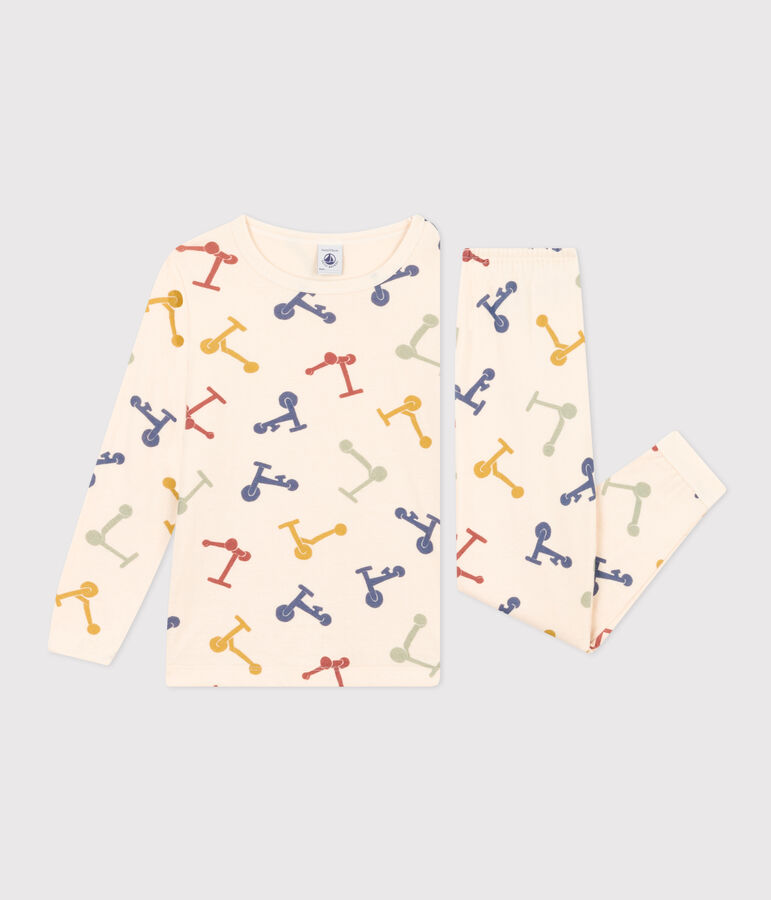 Children's Cotton Print Pyjamas Ecru/multicolor