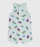 Babies' short cotton playsuit with an ice cream print blue/multicolor