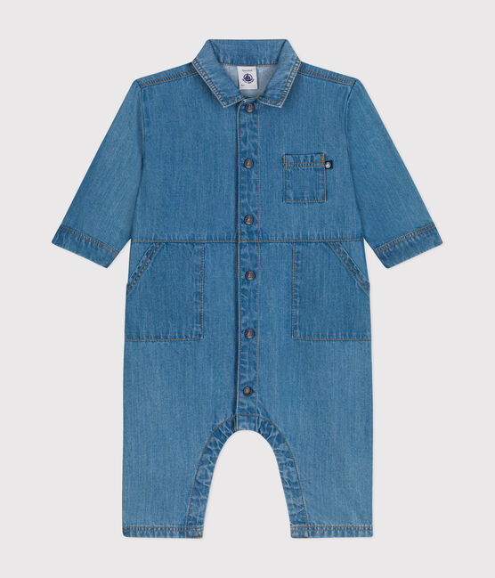 Babies' Long Denim Jumpsuit DENIM CLAIR blue