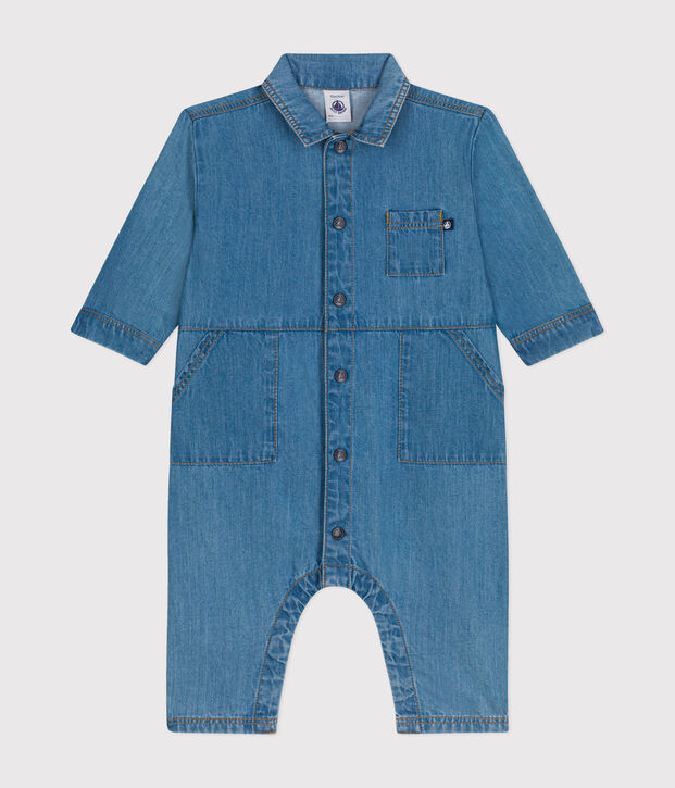 Babies' Long Denim Jumpsuit blue