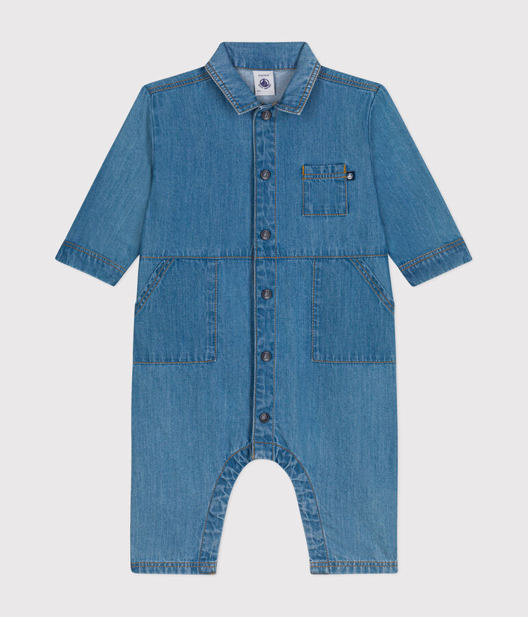Babies' Long Denim Jumpsuit blue