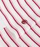 Women's long-sleeved stripy cotton T-shirt white/red