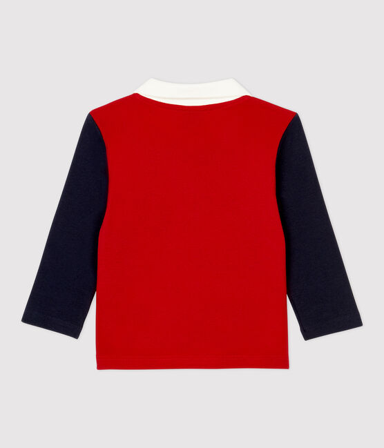 Babies' Cotton Polo Shirt TERKUIT red/SMOKING