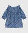 Babies' long-sleeved apple-print corduroy dress ADRIATIC blue/MULTICO