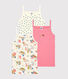 Girls' Panther Print Cotton Vest Tops - 3-Pack