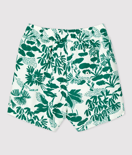 Babies' Eco-Friendly Swim Shorts MARSHMALLOW white/GAZON green