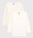 Girls' Heart Print Long-Sleeved Cotton T-Shirts - 2-Pack
