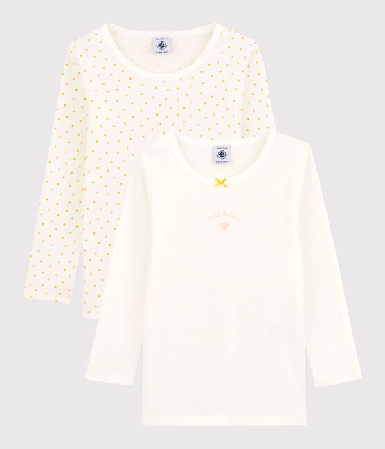 Girls' Heart Print Long-Sleeved Cotton T-Shirts - 2-Pack variante 1