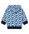 Baby boys' hooded zip up Sweatshirt in printed jersey MARSHMALLOW white/MULTICO white