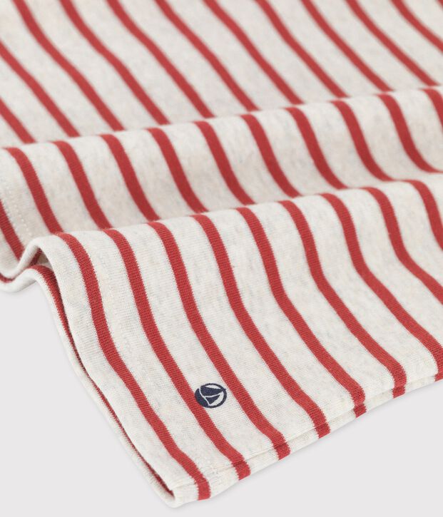 Babies' Organic Cotton Striped Short-Sleeved T-Shirt beige/brown