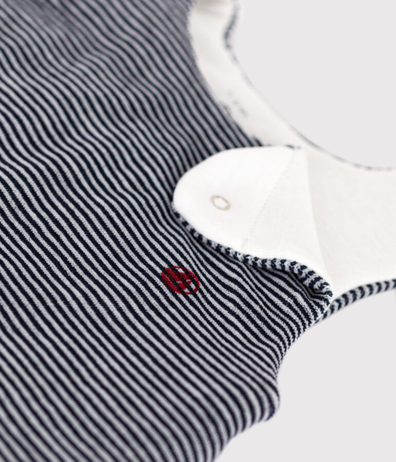 Babies' Pinstriped Velour TOG 2.5 Sleeping Bag blue/white