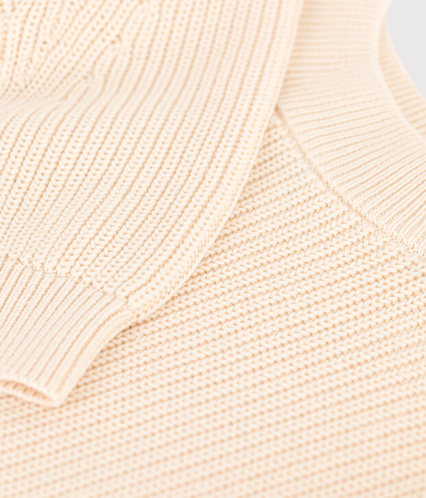 Women's Fisherman's Rib Cotton Pullover Ecru